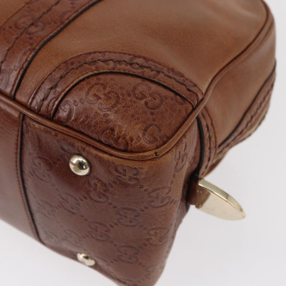 GUCCI GG Canvas Guccissima Hand Bag Leather Brown Gold 181509 Auth yk19565