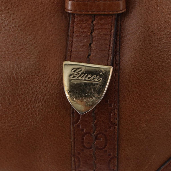 GUCCI GG Canvas Guccissima Hand Bag Leather Brown Gold 181509 Auth yk19565