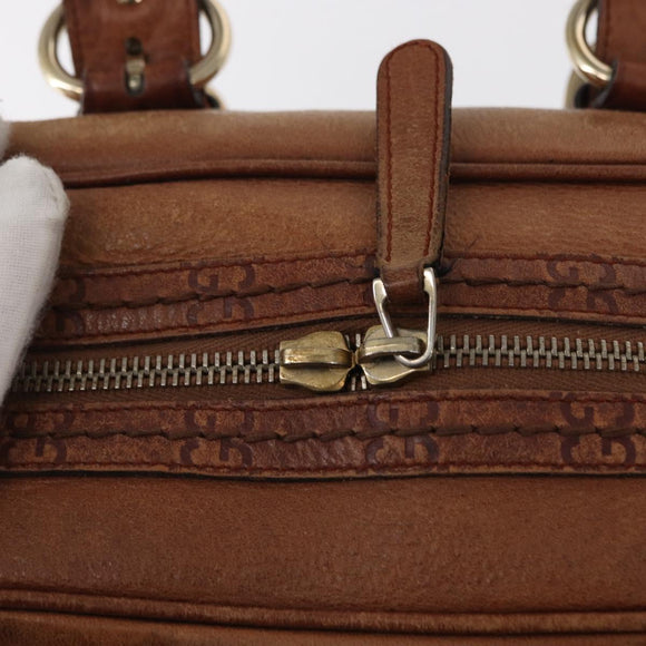 GUCCI GG Canvas Guccissima Hand Bag Leather Brown Gold 181509 Auth yk19565