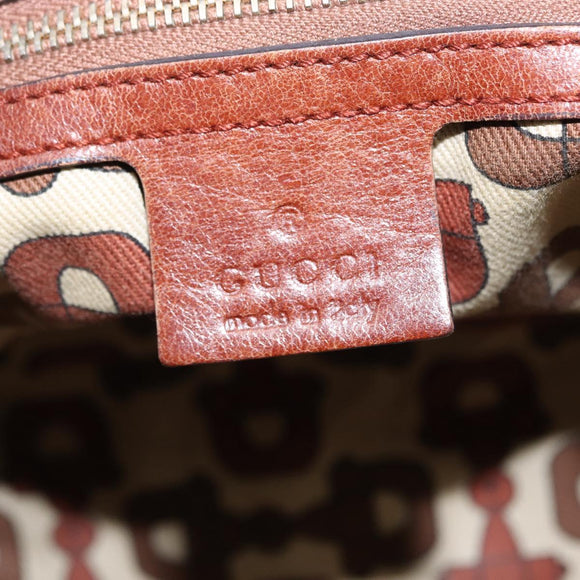 GUCCI GG Canvas Guccissima Hand Bag Leather Brown Gold 181509 Auth yk19565