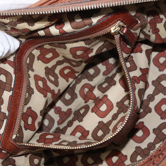 GUCCI GG Canvas Guccissima Hand Bag Leather Brown Gold 181509 Auth yk19565