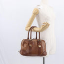 GUCCI GG Canvas Guccissima Hand Bag Leather Brown Gold 181509 Auth yk19565-23