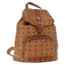 MCM Logogram Vicetos Backpack PVC Leather Brown Gold Auth yk19568-1