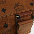 MCM Logogram Vicetos Backpack PVC Leather Brown Gold Auth yk19568-9