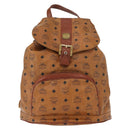 MCM Logogram Vicetos Backpack PVC Leather Brown Gold Auth yk19568-13