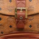 MCM Logogram Vicetos Backpack PVC Leather Brown Gold Auth yk19568-22