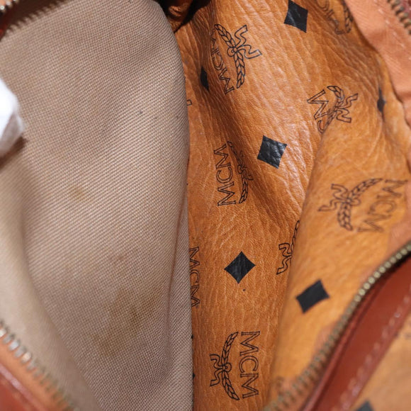 MCM Logogram Vicetos Backpack PVC Leather Brown Gold Auth yk19568
