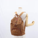 MCM Logogram Vicetos Backpack PVC Leather Brown Gold Auth yk19568-29