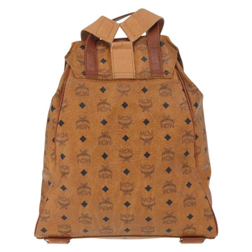 MCM Logogram Vicetos Backpack PVC Leather Brown Gold Auth yk19568 - 0