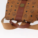 MCM Logogram Vicetos Backpack PVC Leather Brown Gold Auth yk19568-14