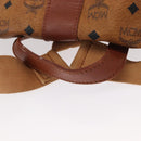 MCM Logogram Vicetos Backpack PVC Leather Brown Gold Auth yk19568-6