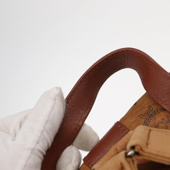 MCM Logogram Vicetos Backpack PVC Leather Brown Gold Auth yk19568