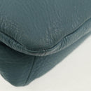 PRADA Shoulder Bag Leather Light Blue Gold Auth yk19577V-17