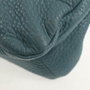 PRADA Shoulder Bag Leather Light Blue Gold Auth yk19577V-18