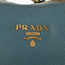 PRADA Shoulder Bag Leather Light Blue Gold Auth yk19577V-20