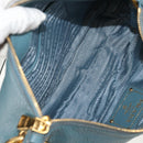 PRADA Shoulder Bag Leather Light Blue Gold Auth yk19577V-9