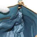 PRADA Shoulder Bag Leather Light Blue Gold Auth yk19577V-24