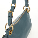 PRADA Shoulder Bag Leather Light Blue Gold Auth yk19577V-6