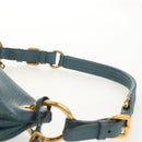 PRADA Shoulder Bag Leather Light Blue Gold Auth yk19577V-14