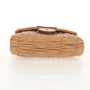 PRADA Gathered Chain Shoulder Bag Leather Beige Silver B4553C Auth yk19578V-10