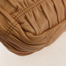 PRADA Gathered Chain Shoulder Bag Leather Beige Silver B4553C Auth yk19578V-13