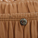 PRADA Gathered Chain Shoulder Bag Leather Beige Silver B4553C Auth yk19578V-15