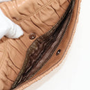 PRADA Gathered Chain Shoulder Bag Leather Beige Silver B4553C Auth yk19578V-16