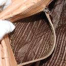 PRADA Gathered Chain Shoulder Bag Leather Beige Silver B4553C Auth yk19578V-25