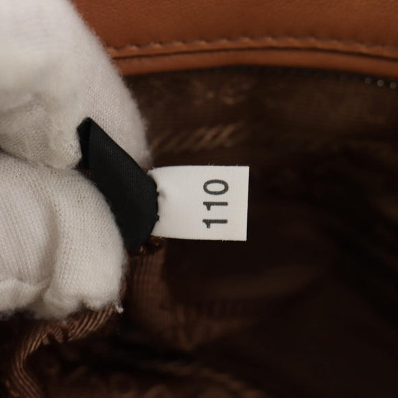 PRADA Gathered Chain Shoulder Bag Leather Beige Silver B4553C Auth yk19578V