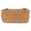 PRADA Gathered Chain Shoulder Bag Leather Beige Silver B4553C Auth yk19578V-3