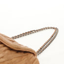 PRADA Gathered Chain Shoulder Bag Leather Beige Silver B4553C Auth yk19578V-8