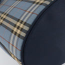 BURBERRY Nova Check Blue Label Tote Bag Canvas Light Blue Silver Auth yk19580-11