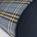 BURBERRY Nova Check Blue Label Tote Bag Canvas Light Blue Silver Auth yk19580-13