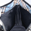 BURBERRY Nova Check Blue Label Tote Bag Canvas Light Blue Silver Auth yk19580-17