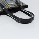 BURBERRY Nova Check Blue Label Tote Bag Canvas Light Blue Silver Auth yk19580-7