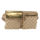 GUCCI GG Canvas Waist bag Beige Gold 28566 Auth yk19581-1