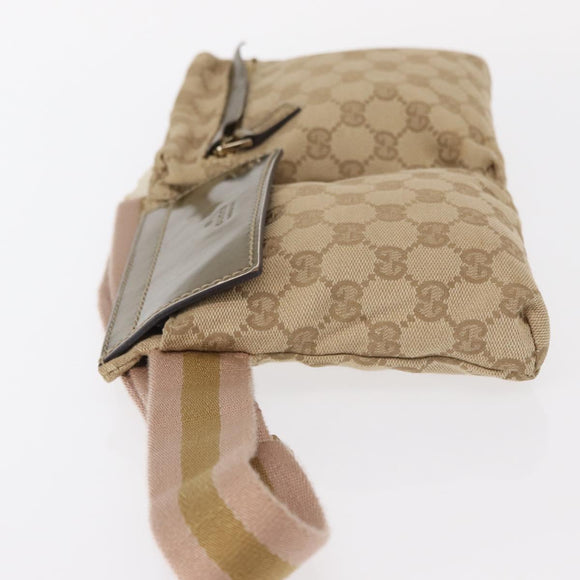 GUCCI GG Canvas Waist bag Beige Gold 28566 Auth yk19581