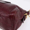 PRADA Shoulder Bag Leather Bordeaux Gold Auth yk19583-16