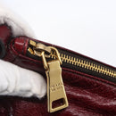PRADA Shoulder Bag Leather Bordeaux Gold Auth yk19583-19