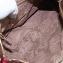 PRADA Shoulder Bag Leather Bordeaux Gold Auth yk19583-11