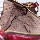 PRADA Shoulder Bag Leather Bordeaux Gold Auth yk19583-21