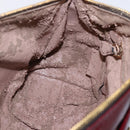 PRADA Shoulder Bag Leather Bordeaux Gold Auth yk19583-22