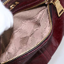 PRADA Shoulder Bag Leather Bordeaux Gold Auth yk19583-24