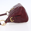 PRADA Shoulder Bag Leather Bordeaux Gold Auth yk19583-3