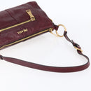PRADA Shoulder Bag Leather Bordeaux Gold Auth yk19583-7
