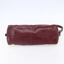 PRADA Shoulder Bag Leather Bordeaux Gold Auth yk19583-5