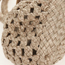 Salvatore Ferragamo Gancini Hand Bag Leather Beige Silver Auth yk19584A-10