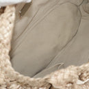 Salvatore Ferragamo Gancini Hand Bag Leather Beige Silver Auth yk19584A-17