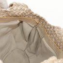 Salvatore Ferragamo Gancini Hand Bag Leather Beige Silver Auth yk19584A-18