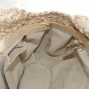 Salvatore Ferragamo Gancini Hand Bag Leather Beige Silver Auth yk19584A-19